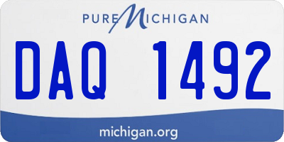 MI license plate DAQ1492