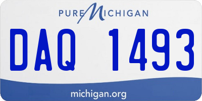 MI license plate DAQ1493