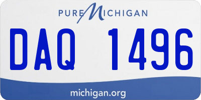 MI license plate DAQ1496