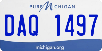 MI license plate DAQ1497