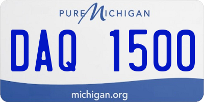 MI license plate DAQ1500