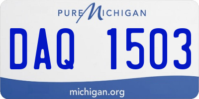 MI license plate DAQ1503