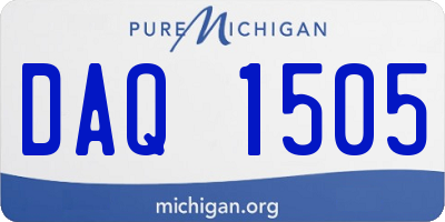 MI license plate DAQ1505