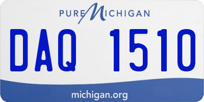 MI license plate DAQ1510