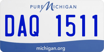 MI license plate DAQ1511