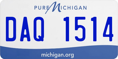 MI license plate DAQ1514