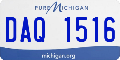 MI license plate DAQ1516