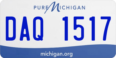 MI license plate DAQ1517