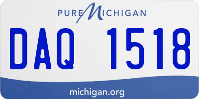 MI license plate DAQ1518