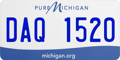 MI license plate DAQ1520