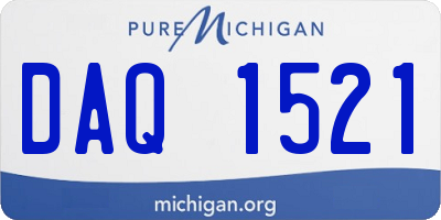 MI license plate DAQ1521