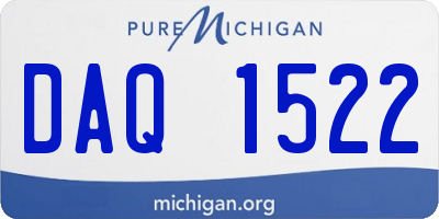 MI license plate DAQ1522