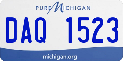 MI license plate DAQ1523