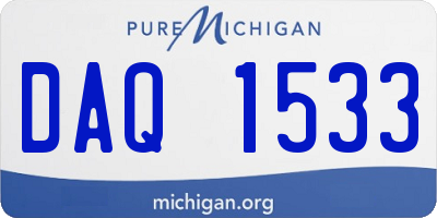 MI license plate DAQ1533