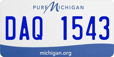 MI license plate DAQ1543