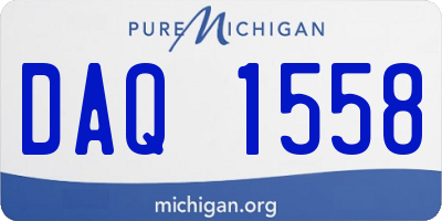 MI license plate DAQ1558