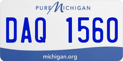 MI license plate DAQ1560