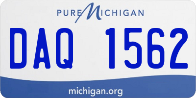 MI license plate DAQ1562