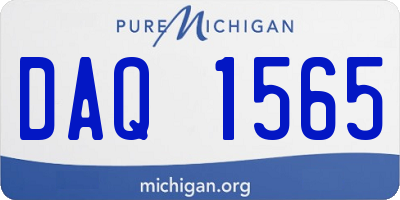 MI license plate DAQ1565