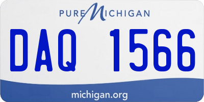 MI license plate DAQ1566