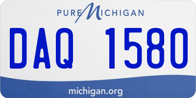 MI license plate DAQ1580