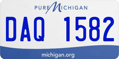 MI license plate DAQ1582