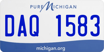 MI license plate DAQ1583