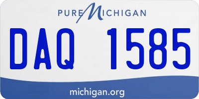 MI license plate DAQ1585