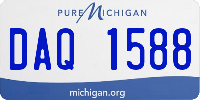 MI license plate DAQ1588