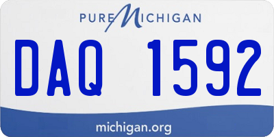 MI license plate DAQ1592