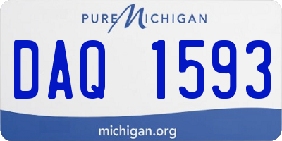 MI license plate DAQ1593