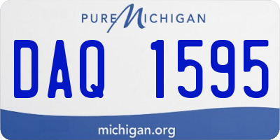 MI license plate DAQ1595