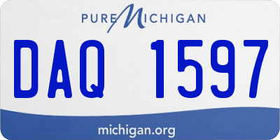 MI license plate DAQ1597
