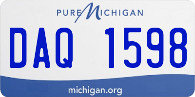 MI license plate DAQ1598