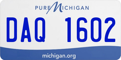 MI license plate DAQ1602