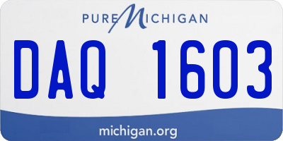 MI license plate DAQ1603