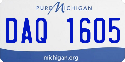 MI license plate DAQ1605