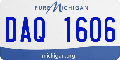 MI license plate DAQ1606