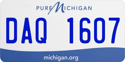 MI license plate DAQ1607