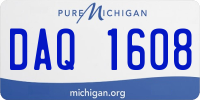 MI license plate DAQ1608