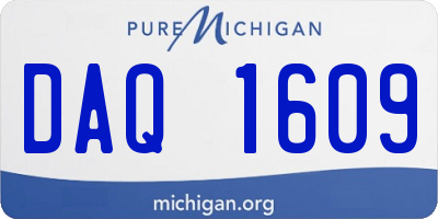 MI license plate DAQ1609