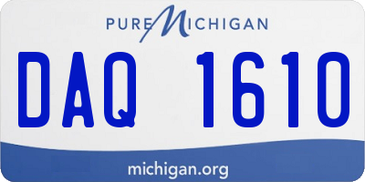 MI license plate DAQ1610
