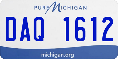 MI license plate DAQ1612