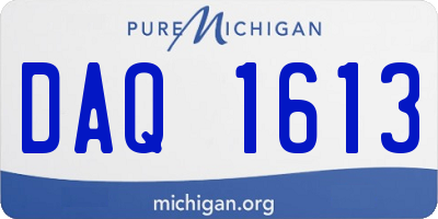 MI license plate DAQ1613