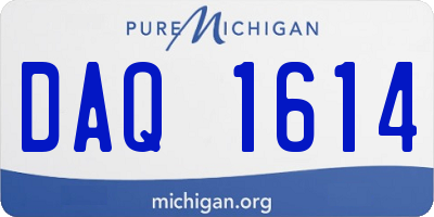 MI license plate DAQ1614