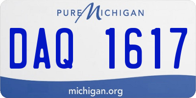 MI license plate DAQ1617