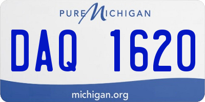 MI license plate DAQ1620