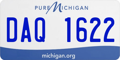 MI license plate DAQ1622