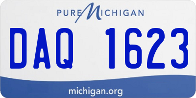 MI license plate DAQ1623