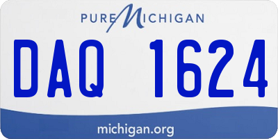 MI license plate DAQ1624